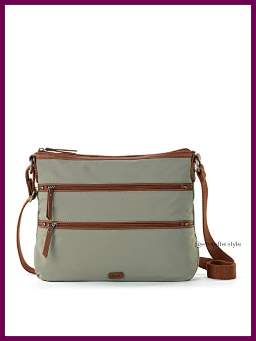 Eco Twill Crossbody Bag Recycled Nylon Adjustable Strap Zipper Travel